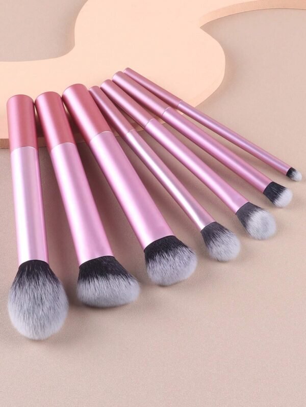 7 pcs pinceaux maquillage rose – Image 2