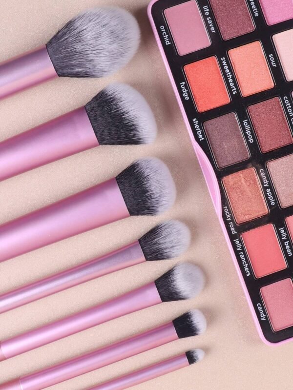 7 pcs pinceaux maquillage rose – Image 4