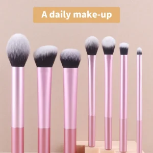 7 pcs pinceaux maquillage rose