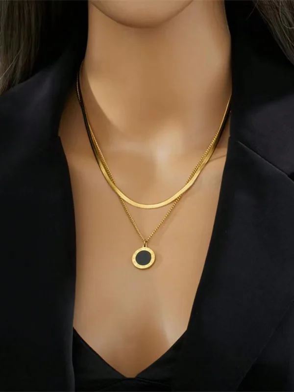 Collier lame minimaliste duo – Image 2