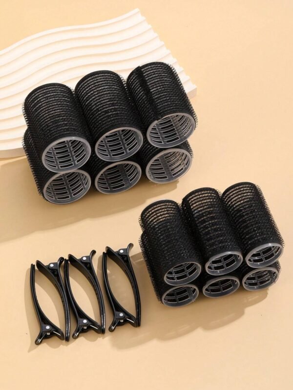 18 pièces Rouleaux cheveux + pinces – Image 3