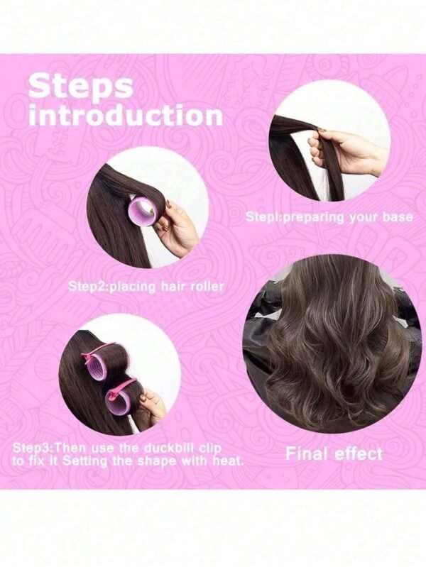 18 pièces Rouleaux cheveux + pinces – Image 6