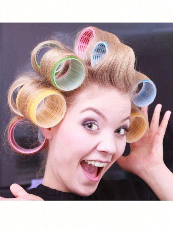 18 pièces Rouleaux cheveux + pinces – Image 7