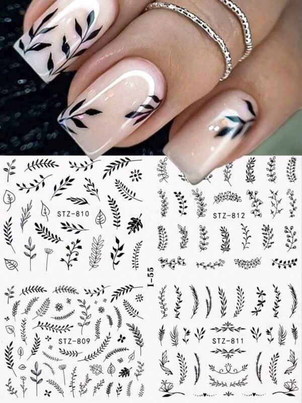 Autocollants ongles noirs