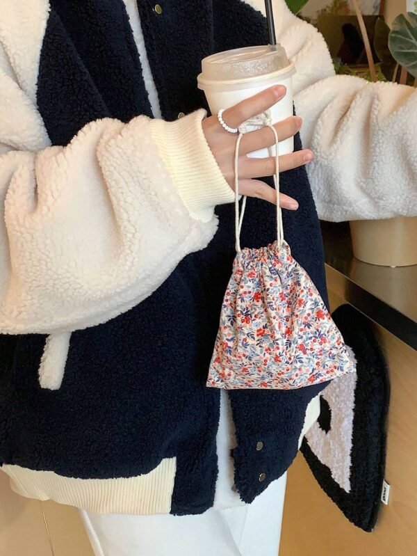 1 pcs mini sac velours rose – Image 7