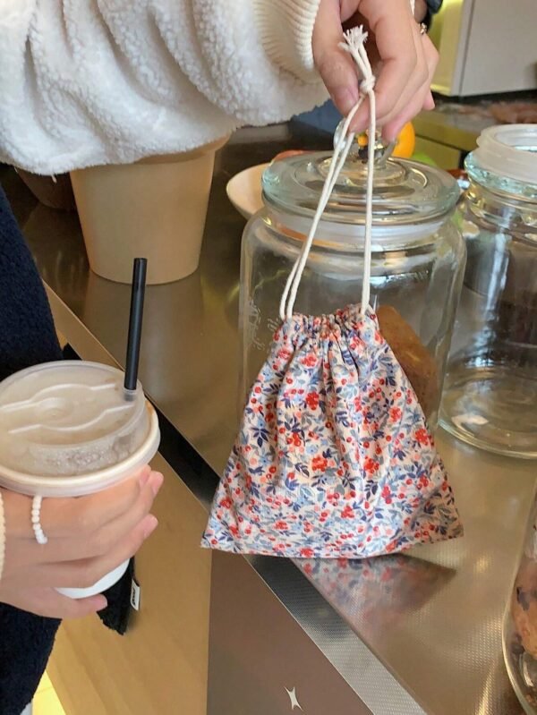 1 pcs mini sac velours rose – Image 6