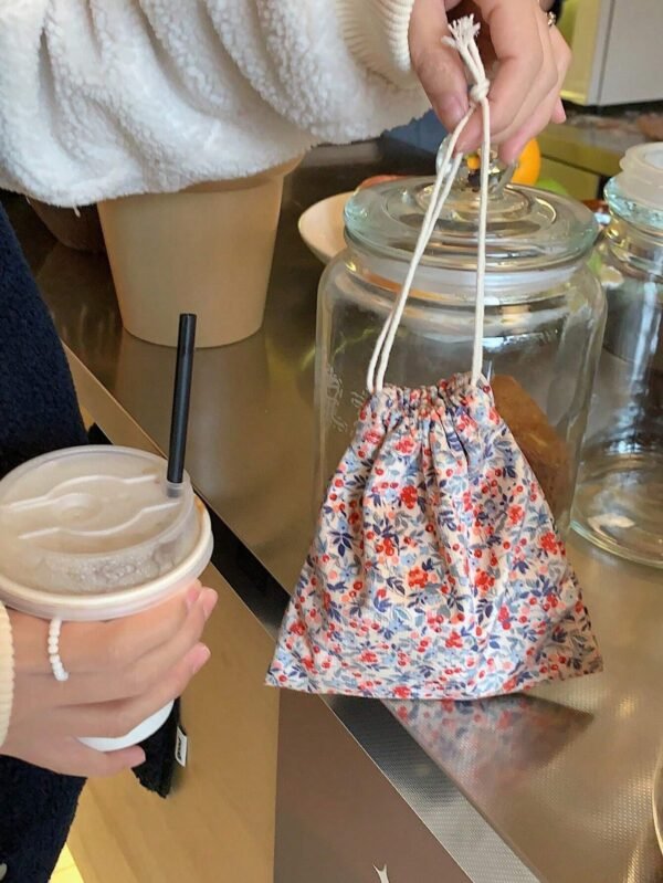 1 pcs mini sac velours rose – Image 4