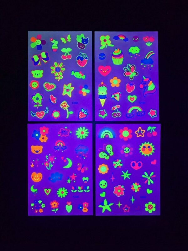 4 feuilles tattoos UV néon – Image 6