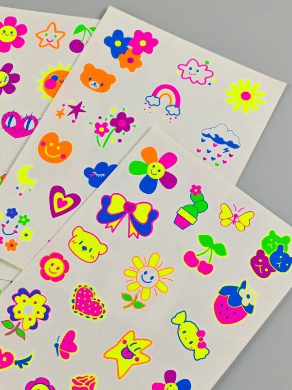 4 feuilles tattoos UV néon – Image 4
