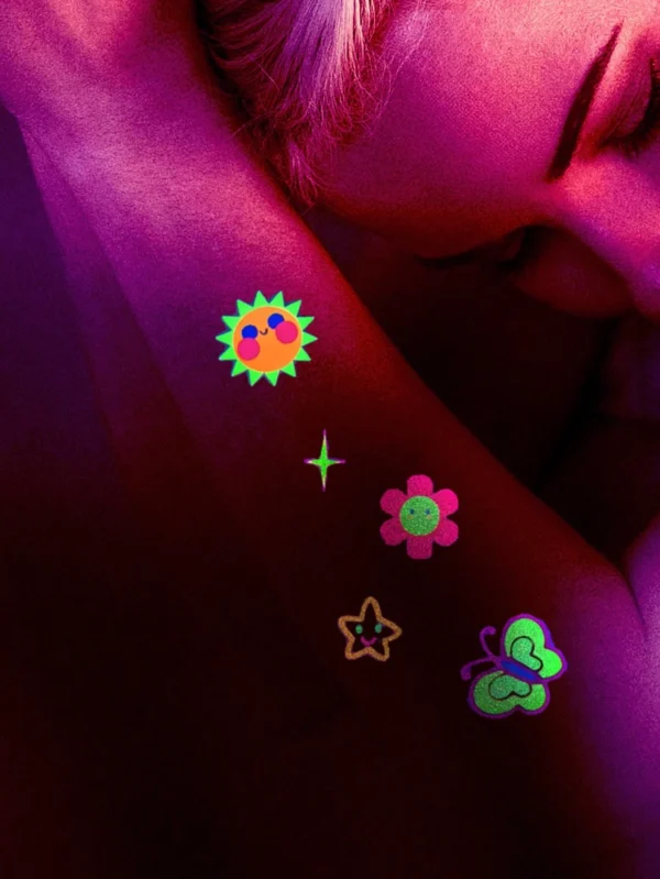 4 feuilles tattoos UV néon – Image 8