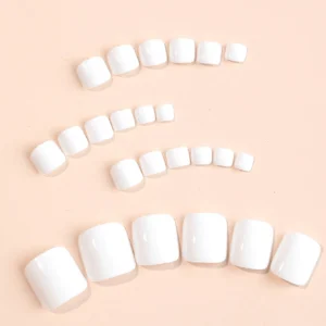24 pcs ongles orteils blancs