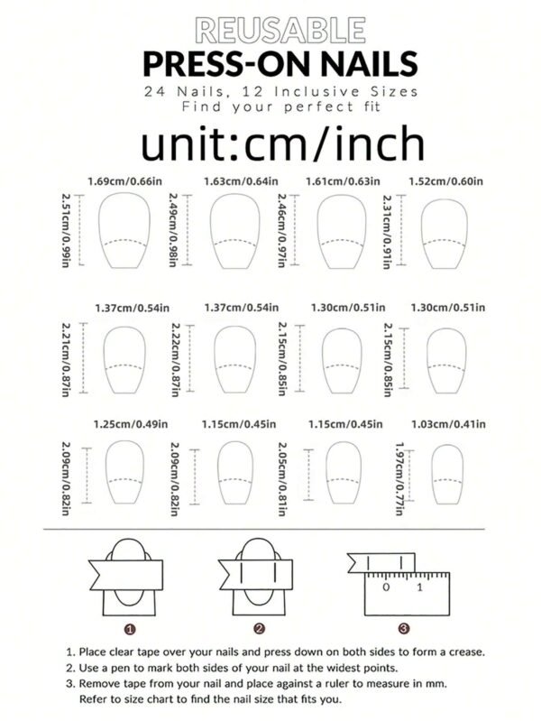 24 pcs ongles amande fleurs – Image 4