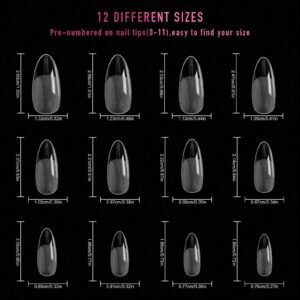 120 pcs ongles amande mats transparents