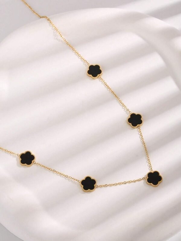 Collier Fleur Acier Inox – Image 5