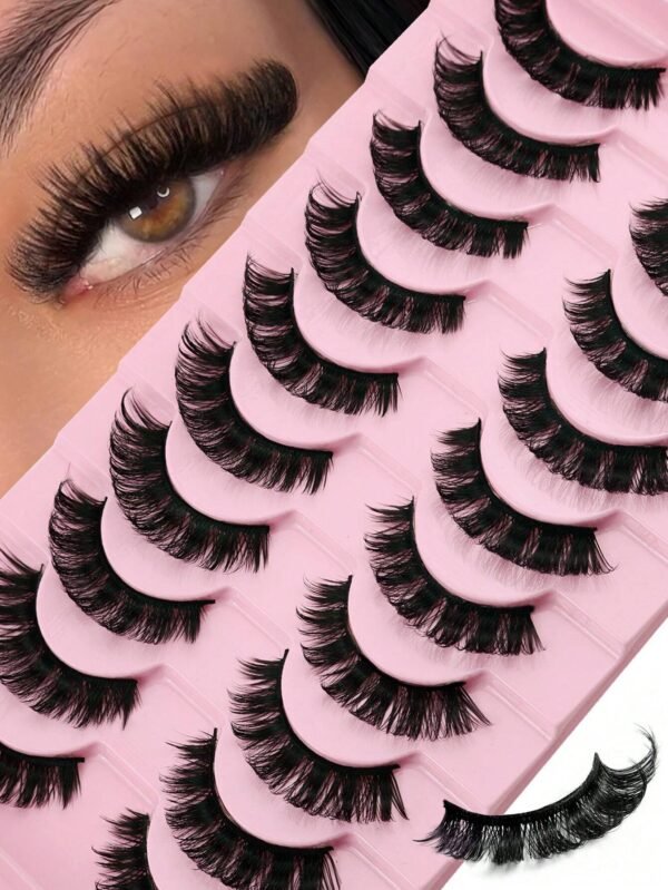 10 paires cils doux réutilisables