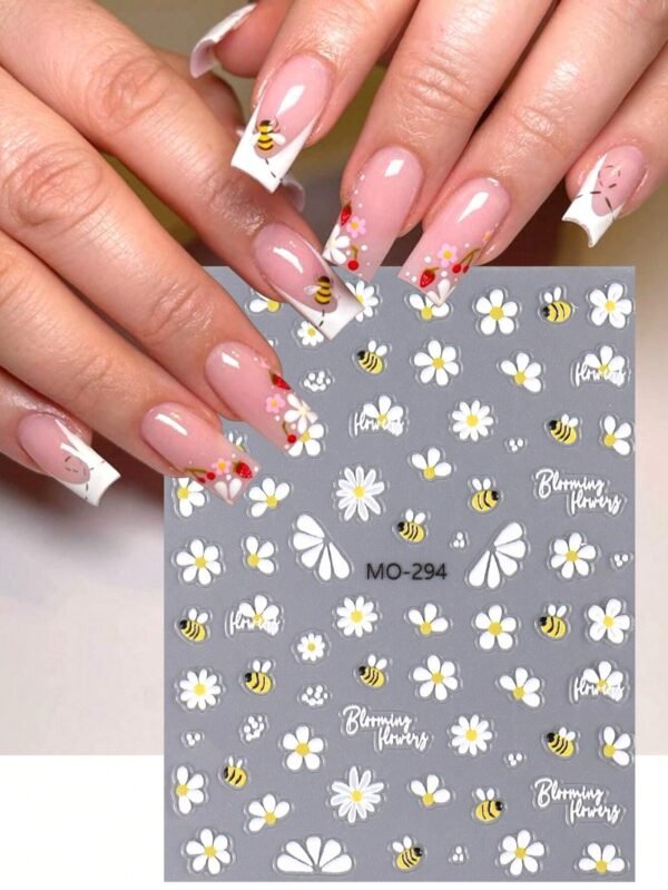 2 feuilles autocollants fleurs – Image 5