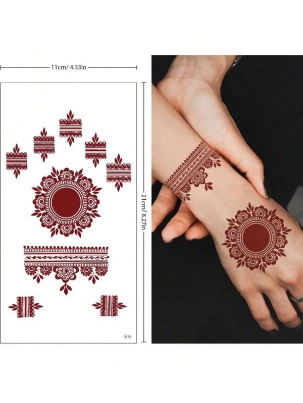 10 pcs tatouages henné rouges – Image 4