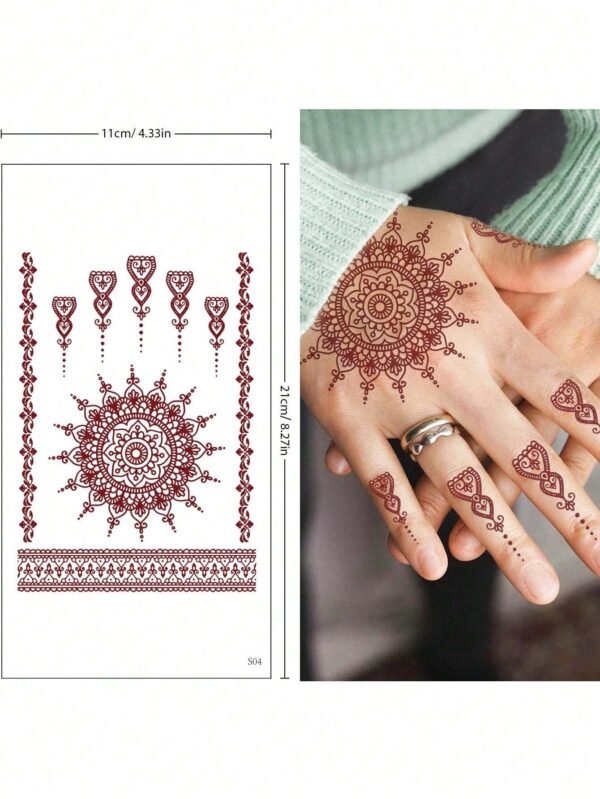 10 pcs tatouages henné rouges – Image 3