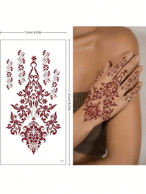 10 pcs tatouages henné rouges – Image 6