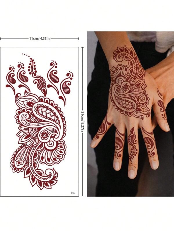 10 pcs tatouages henné rouges – Image 5