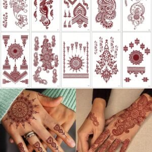 10 pcs tatouages henné rouges