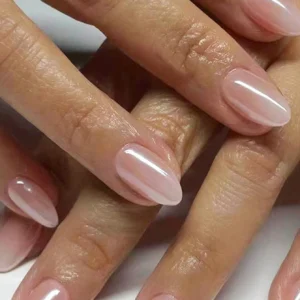 24 pcs ongles amande dégradé court