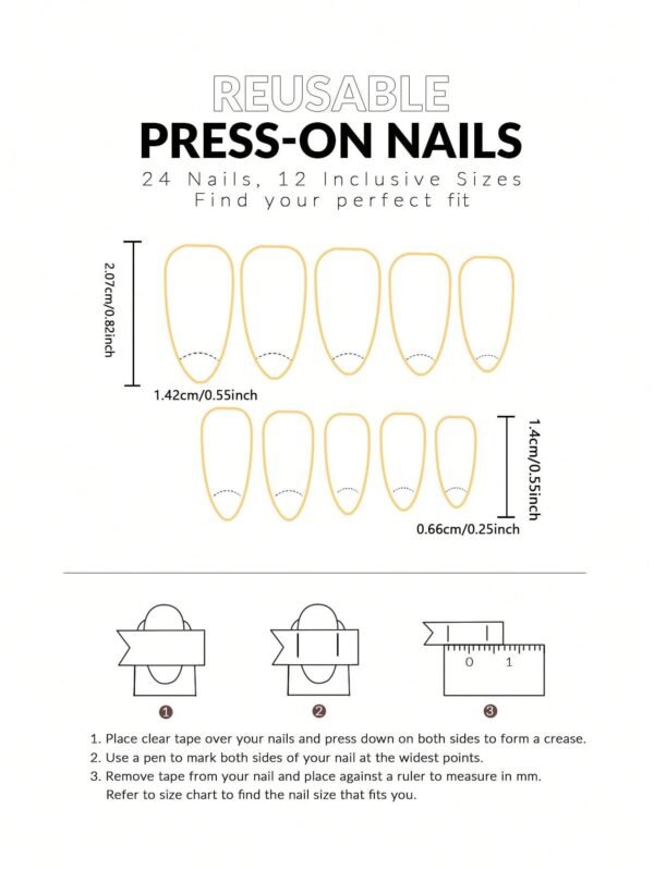 24 pcs ongles amande dégradé court – Image 4