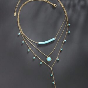 Collier bohème turquoise multi