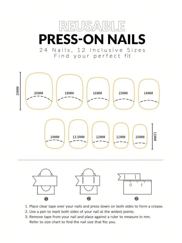 24 pcs ongles carrés blanc – Image 5