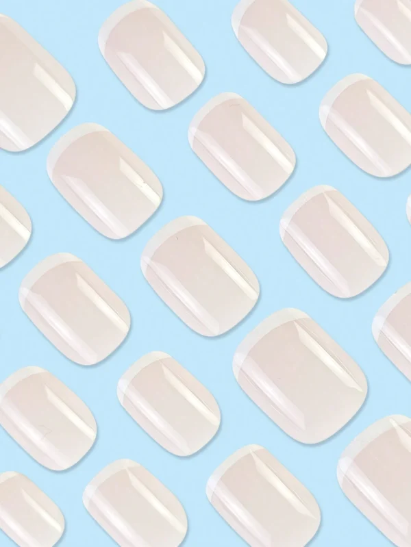24 pcs ongles carrés blanc – Image 3