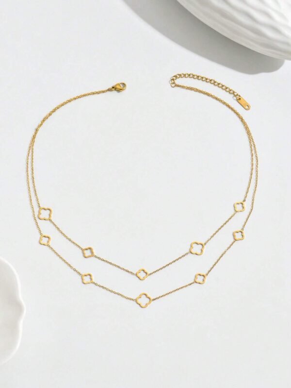 Collier trèfle chance double – Image 6