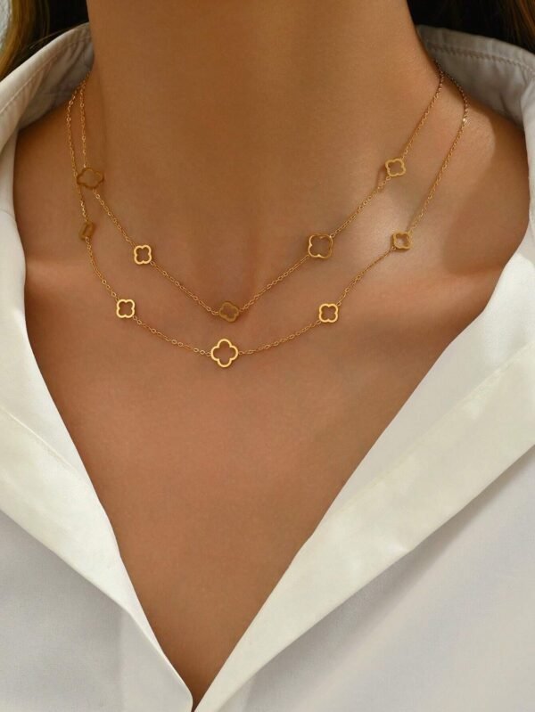 Collier trèfle chance double – Image 2