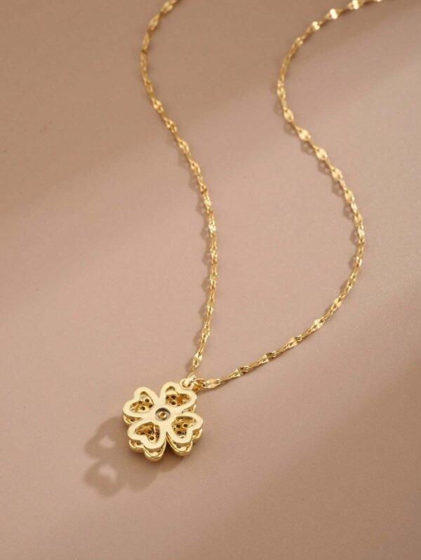 Collier Feuille Tournante Inox – Image 2