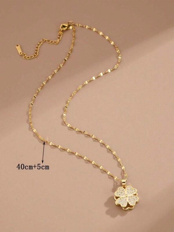 Collier Feuille Tournante Inox – Image 3
