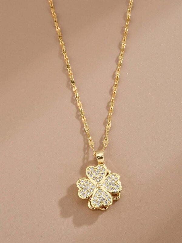 Collier Feuille Tournante Inox – Image 4