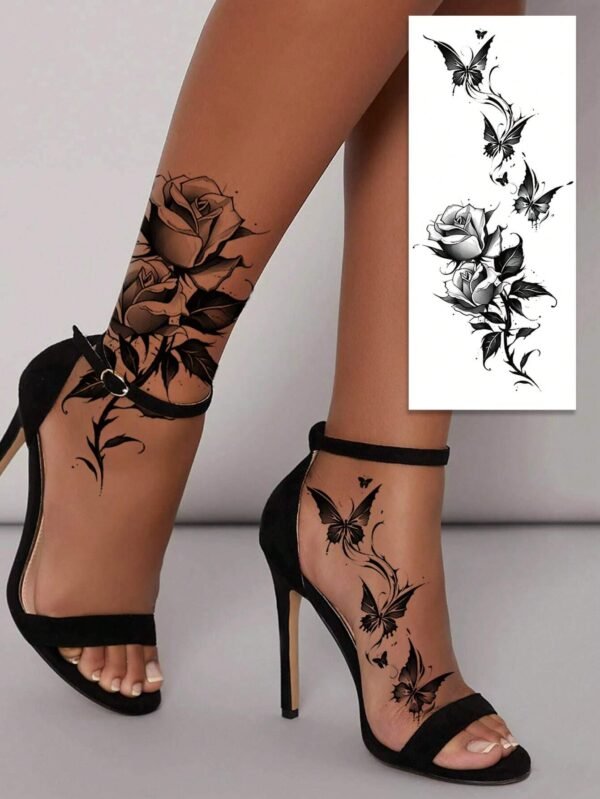 2 pcs tattoos roses papillons – Image 9