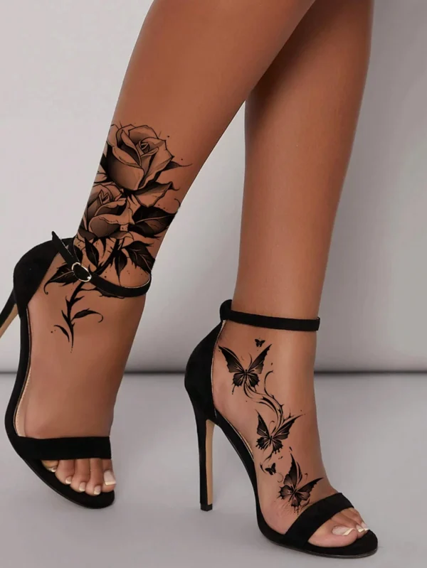 2 pcs tattoos roses papillons – Image 2