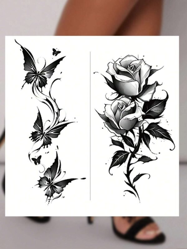 2 pcs tattoos roses papillons – Image 11