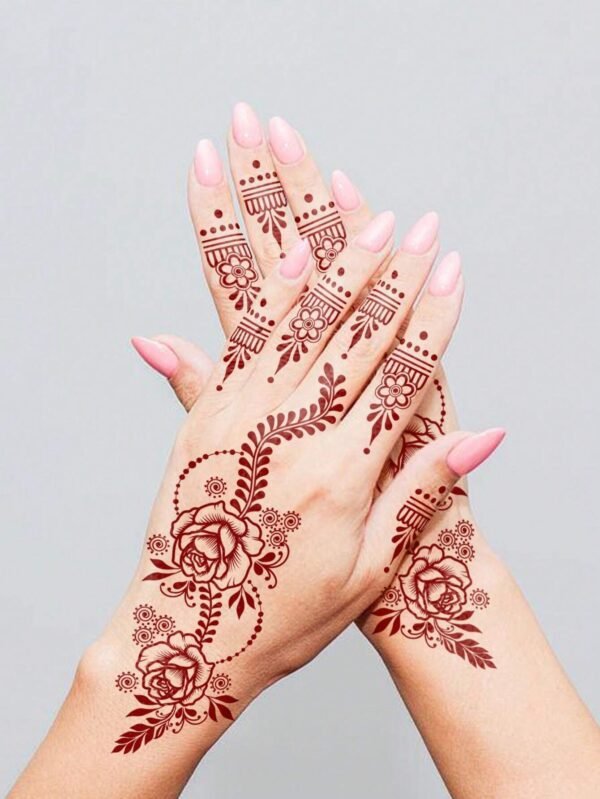 3 feuilles tatouages henné – Image 5