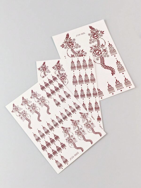 3 feuilles tatouages henné – Image 2