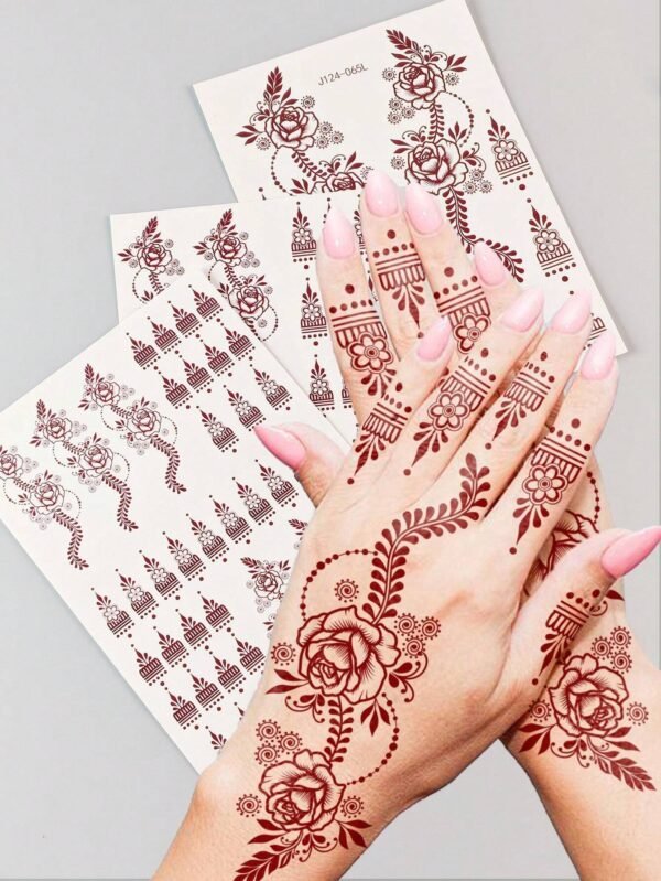 3 feuilles tatouages henné