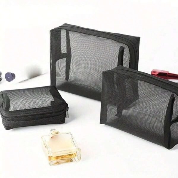 3 pcs Sacs maquillage maille – Image 4