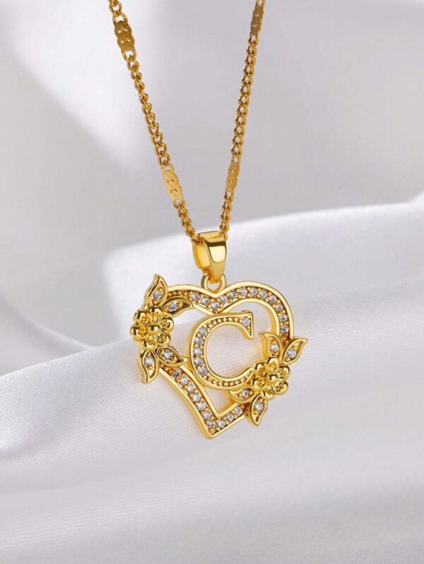 Collier Lettres Cœur Zircone – Image 39