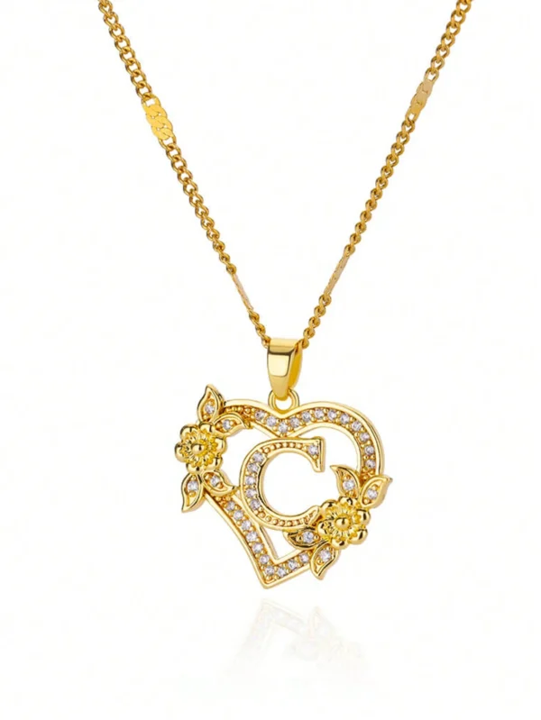 Collier Lettres Cœur Zircone – Image 22