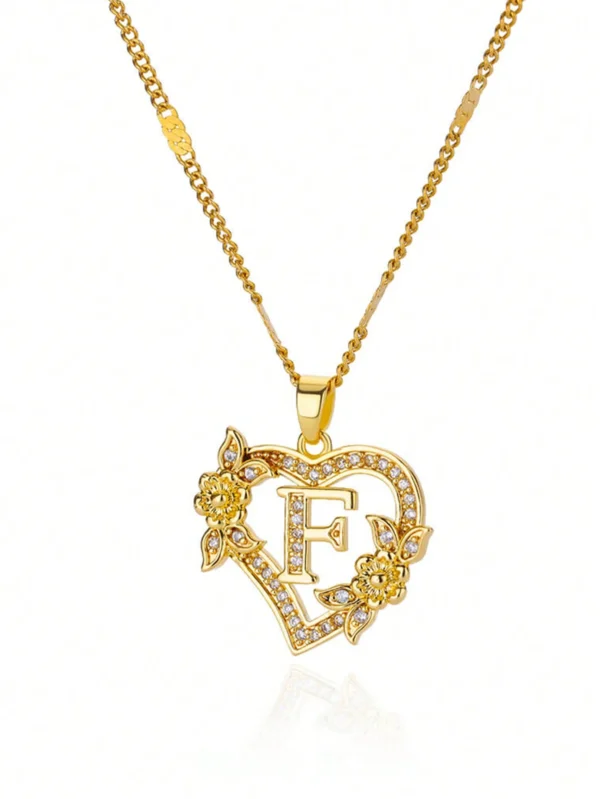 Collier Lettres Cœur Zircone – Image 16