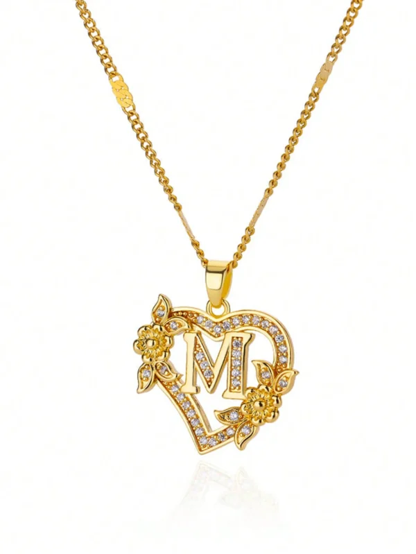 Collier Lettres Cœur Zircone – Image 25
