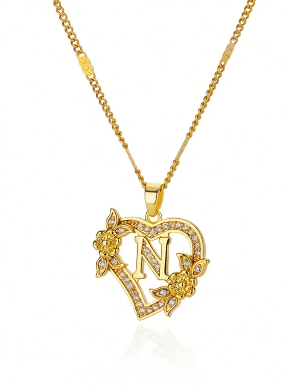 Collier Lettres Cœur Zircone – Image 20