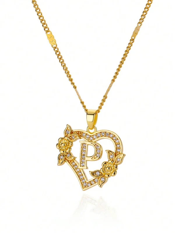 Collier Lettres Cœur Zircone – Image 17