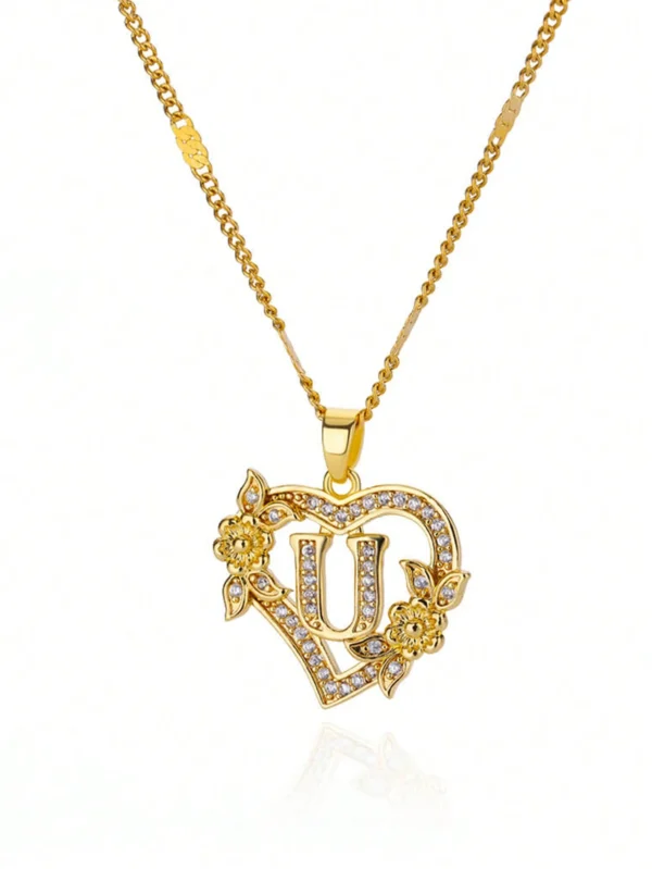Collier Lettres Cœur Zircone – Image 29