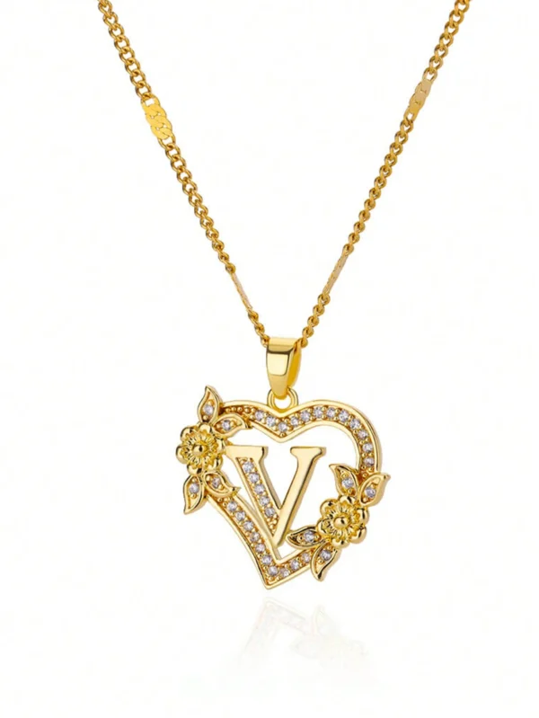 Collier Lettres Cœur Zircone – Image 33
